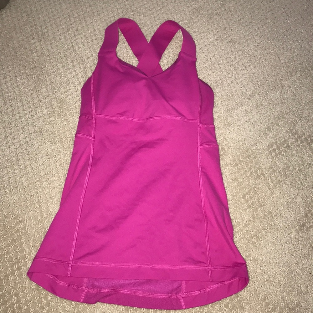 Hot pink lulu workout top!